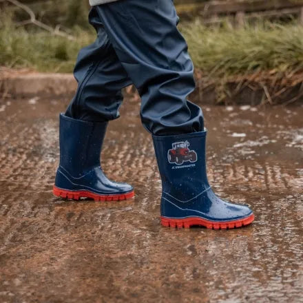 Swampmaster Junior Tractor Wellington Boot Navy / Red UK 10 (Junior) / EU 28 