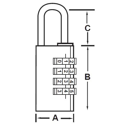 Tessi Brass Programmable Side Combination Padlock 40mm
