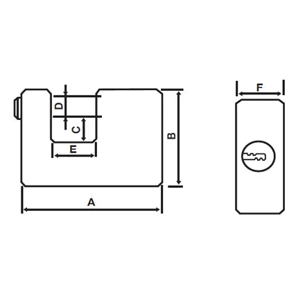 Tessi Rectangular Brass Padlock