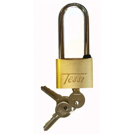 Tessi Solid Brass Padlock with Long Shackle