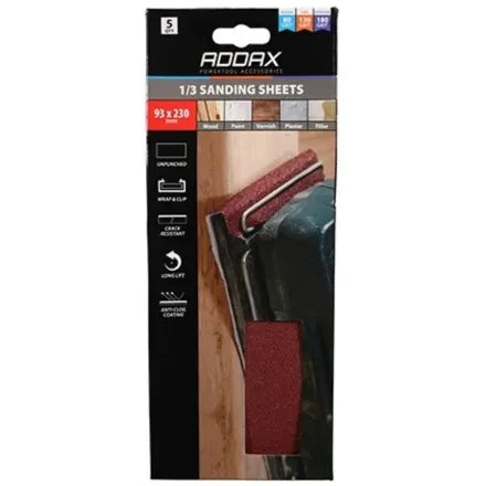 Timco 1/3 Sanding Sheets Red Unpunched 93 x 230mm