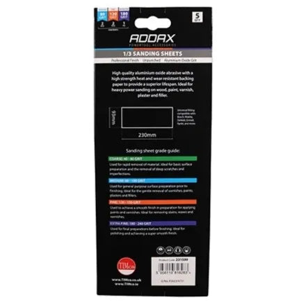 Timco 1/3 Sanding Sheets Red Unpunched 93 x 230mm