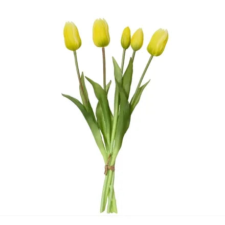 Tulip Real Touch Yellow Bundle of 5 H40Cm