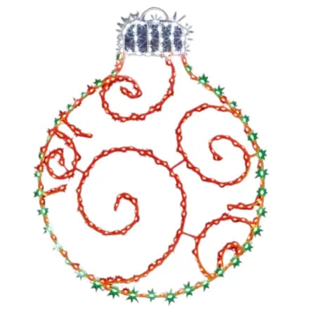 Twinkling Bauble Flexibright Led 78x59cm Red and White