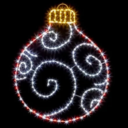 Twinkling Bauble Flexibright Led 78x59cm Red and White
