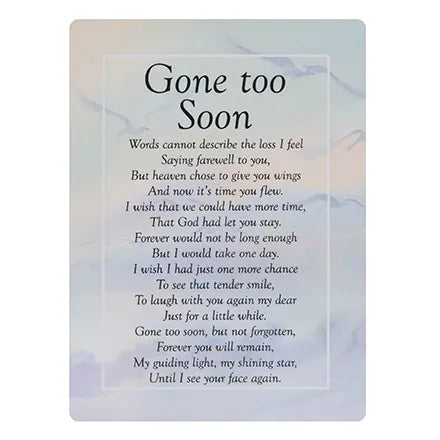 Graveside Cards - Gone Too Soon