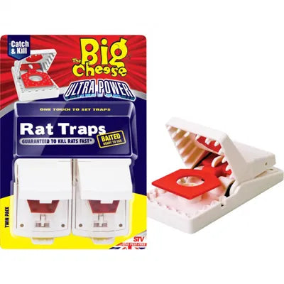 Big Cheese Baited Ultra Power Rat Trap 2pk