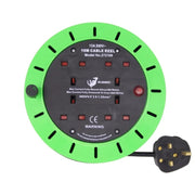 Rugged 10 Metre 10A 4 Socket Cable Reel