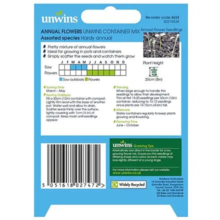Unwins Annuals Flowers Container Mix