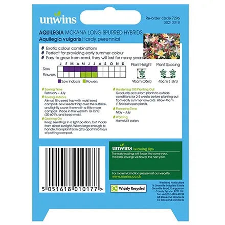 Unwins Aquilegia McKana Long Spurred Hybrids Seeds