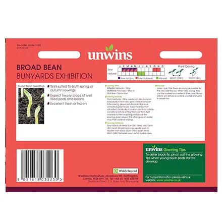 Unwins Broad Bean Bunyards Exhibition Seeds