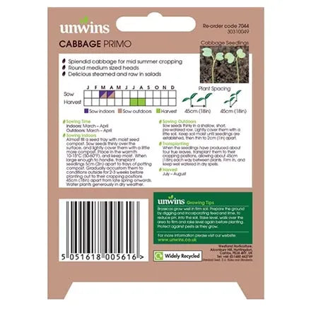 Unwins Cabbage Round Primo