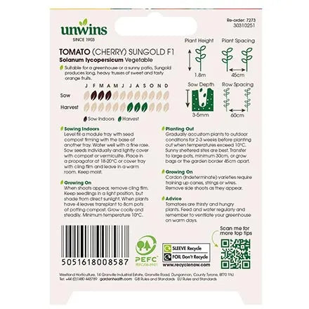 Unwins Cherry Tomato Sungold F1 Seeds