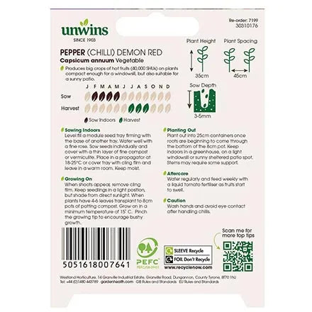 Unwins Chilli Pepper Demon Red Seeds