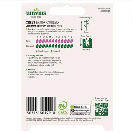 Unwins Cress Extra Curled Seeds