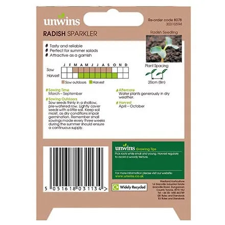Unwins Globe Radish Sparkler Seeds