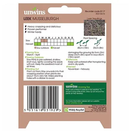Unwins Leek Musselburgh Seeds
