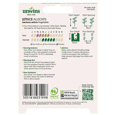 Unwins Lettuce Allsorts Seeds