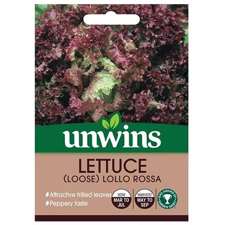 Unwins Lettuce Loose Lollo Rossa Seeds