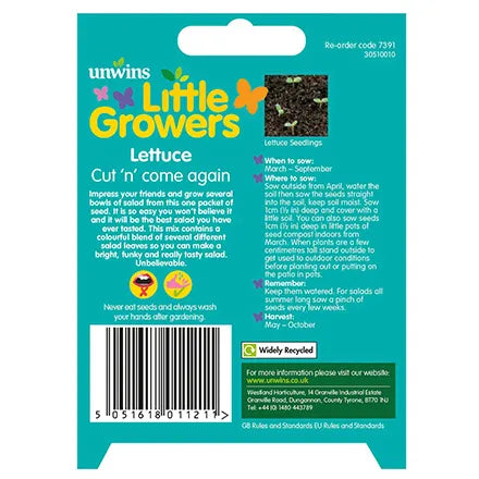 Unwins Little Growers Lettuce Cut n' come again Seeds