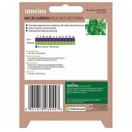 Unwins MicroGreens Rocket Victoria Seeds