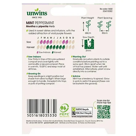Unwins Mint Peppermint Seeds