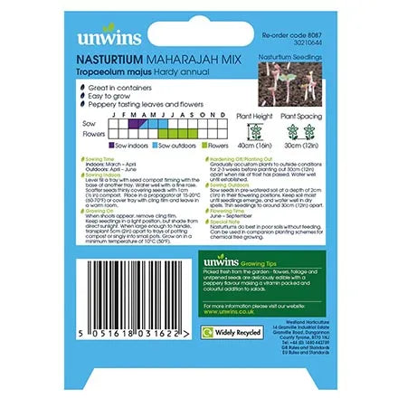 Unwins Nasturtium Maharajah Mix Seeds