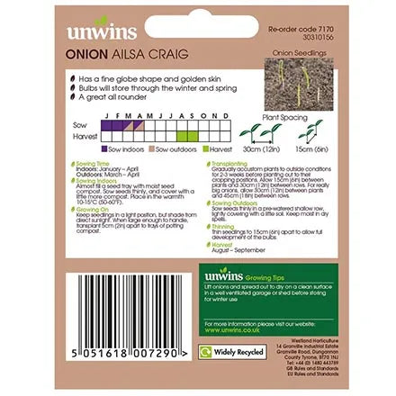 Unwins Onion Ailsa Craig Seeds