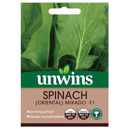 Unwins Spinach Oriental Mikado F1 Seeds
