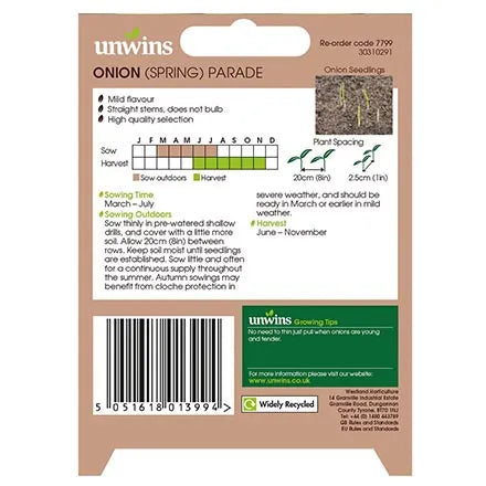 Unwins Spring Onion Parade Seeds