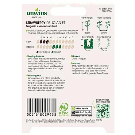 Unwins Strawberry Delician F1 Seeds