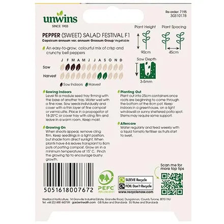 Unwins Sweet Pepper Salad Festival F1 Seeds