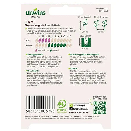 Unwins Thyme Seeds