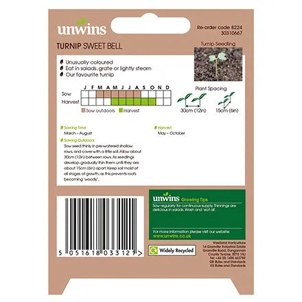 Unwins Turnip Sweetbell Seeds