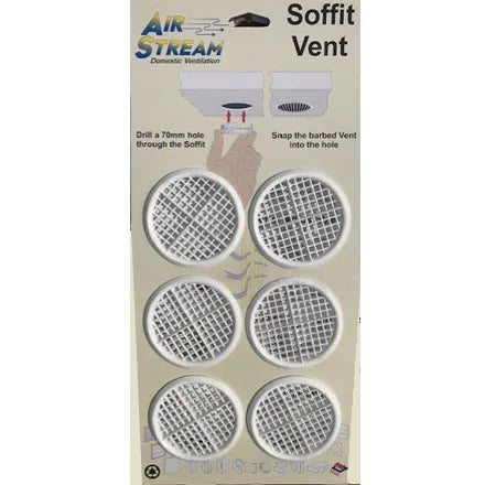 Soffit Vent Pack 6 Black or White