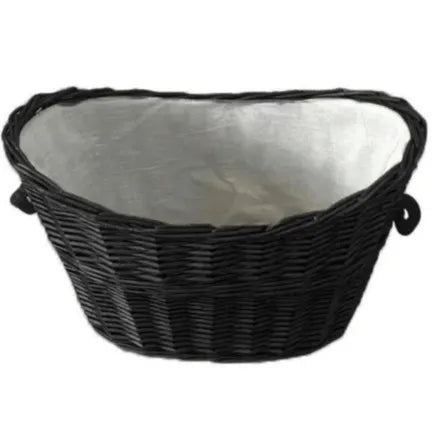 Wicker Basket Oval Black