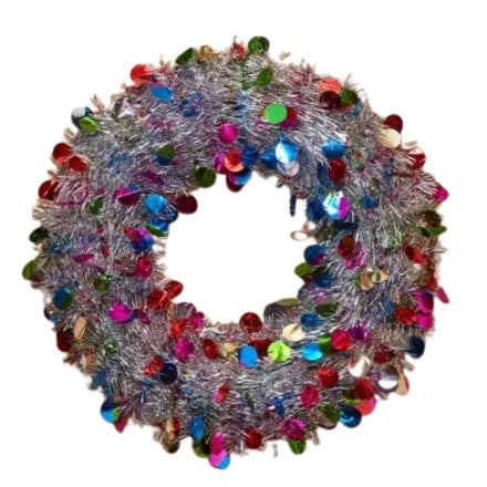 X-Bling! Silver Bauble Wreath - 45cm