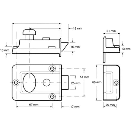 Yale Essentials Deadlocking Night Latch Chrome