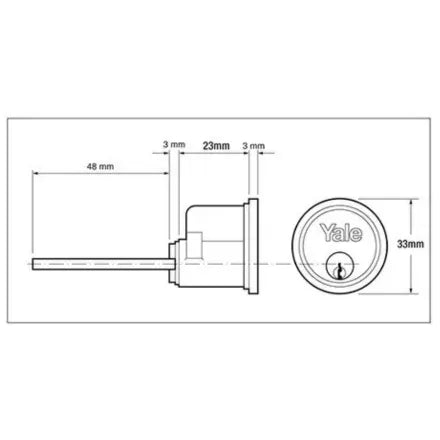 Yale Essentials Rim Cylinder Chrome