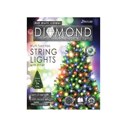 360L Multi Coloured Diamond String Lights