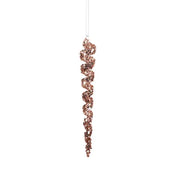 Glass Copper Glitter Twirl Icicle 18cm