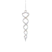 Glass Clear/Iridescent Twirl Drop 17cm