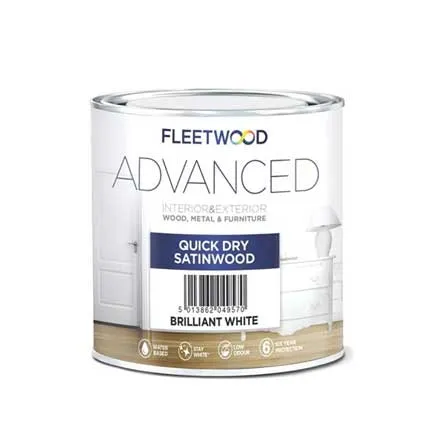 Fleetwood Advanced Quick Dry Satinwood Brilliant White 1L (Water Based)
