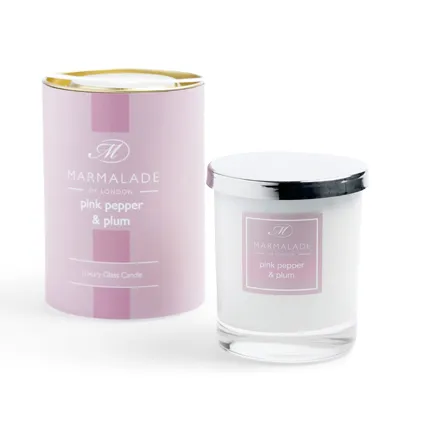 Marmalade of London Pink Pepper & Plum - Large Glass Candle 