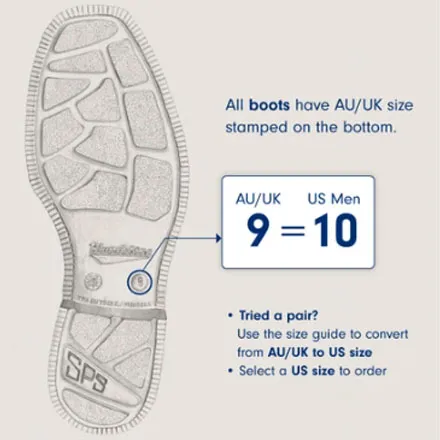 Blundstone size on sole top