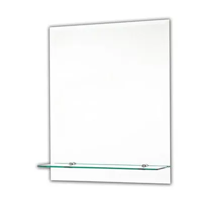 Tema Ensuite Arched Top Wall Bevelled Edged Mirror with Shelf