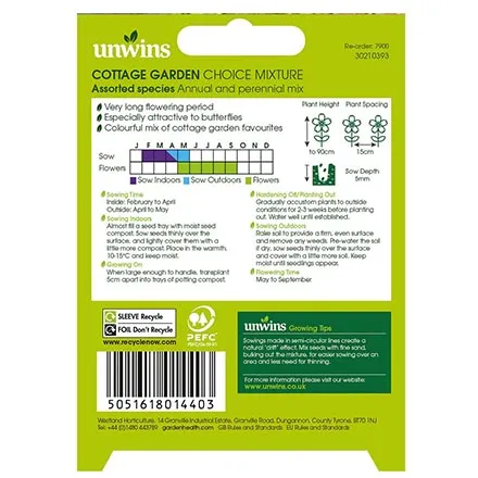 Unwins Nature's Haven Cottage Garden Choice Mixture Seeds