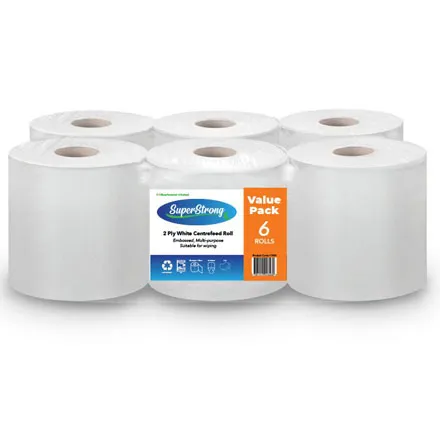 2 ply Centerfeed White Roll